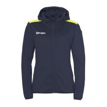 Kempa Hooded Jacket Emotion 27 Full-Zip (comfortable fit) navy blue/yellow ladies