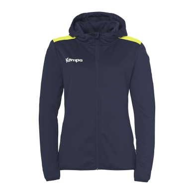 Kempa Hooded Jacket Emotion 27 Full-Zip (comfortable fit) navy blue/yellow ladies