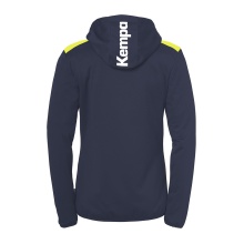 Kempa Hooded Jacket Emotion 27 Full-Zip (comfortable fit) navy blue/yellow ladies