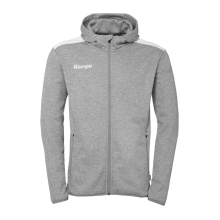 Kempa Hooded Jacket Emotion 27 Full-Zip (comfortable wearing experience) grey/white Men's