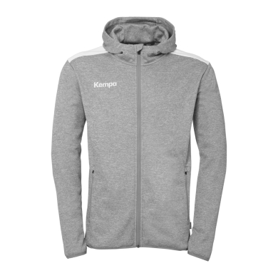 Kempa Hooded Jacket Emotion 27 Full-Zip (comfortable wearing experience) grey/white Men's