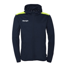 Kempa Hooded Jacket Emotion 27 Full-Zip (comfortable wearing experience) navy blue/yellow men's