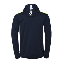 Kempa Hooded Jacket Emotion 27 Full-Zip (comfortable wearing experience) navy blue/yellow men's