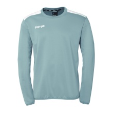 Kempa Sport Long Sleeve Shirt Emotion 27 Training Top (100% Polyester) Aqua Blue/White Men