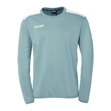 Kempa Sport Long Sleeve Shirt Emotion 27 Training Top (100% Polyester) Aqua Blue/White Men