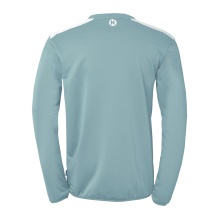 Kempa Sport Long Sleeve Shirt Emotion 27 Training Top (100% Polyester) Aqua Blue/White Men