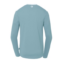 Kempa Sport Long Sleeve Shirt Emotion 27 (100% Polyester) aqua blue/white Men's