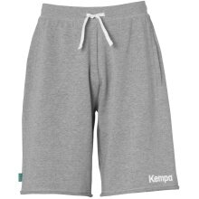 Kempa Leisure Shorts (Sweatshorts) Core 26 - elastic waistband with drawstring - short grey children