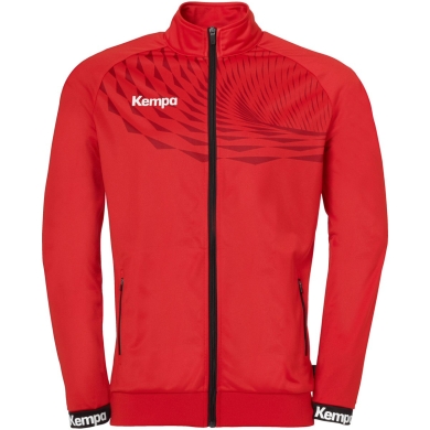 Kempa Training Jacket Wave 26 (100% Polyester, elastic) red/chili red Children