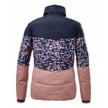 Killtec winter jacket in down look with detachable hood (wind and water repellent, PFC-free) blue/pink children