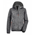 Killtec Knitted Fleece Jacket with Hood (warm, cosy) anthracite grey Kids