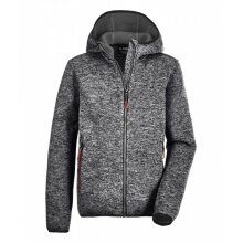 Killtec Knitted Fleece Jacket with Hood (warm, cosy) anthracite grey Kids