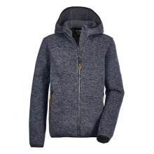 Killtec Knitted Fleece Jacket with Hood - warm, cosy - navy blue Kids