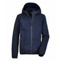 Killtec Knitted Fleece Jacket with Hood - warm, cosy - royal blue Kids