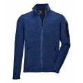 Killtec Knitted Fleece Jacket Kow 136 with Stand-up Collar in Herringbone Pattern - 2-Way Stretch - Dark Petrol Men