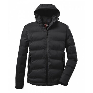 Killtec Quilted Jacket Kow 151 with Hood - water and wind resistant - black Men