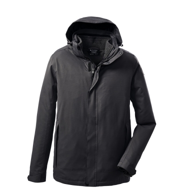 Killtec 3in1 Winter Jacket with Detachable Hood and Zip-in Fleece Jacket (water/windproof) Black Men