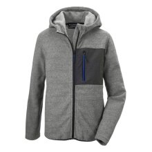 Killtec Knit Fleece Jacket Kow 200 with Hood (warm, Midlayer) light grey Kids