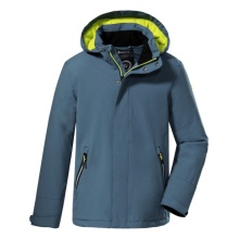 Killtec Winter Jacket Kow 206 Down Look with Hood (windproof, waterproof, breathable, PFC-free) blue-gray Kids