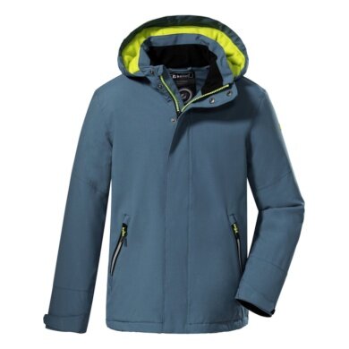 Killtec Winter Jacket Kow 206 Down Look with Hood (windproof, waterproof, breathable, PFC-free) blue-gray Kids