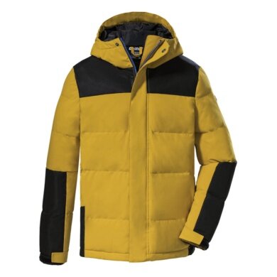 Killtec Winter Jacket Kow 207 Down Look with Hood (wind and waterproof, breathable, PFC-free) yellow Children