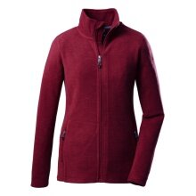 Killtec Fleece Jacket FLC (stand-up collar, warm, soft) dark red Women