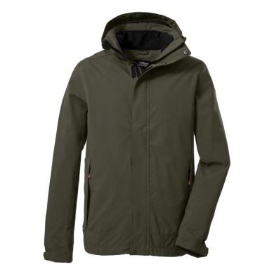 Killtec Functional Jacket KOS 87 with detachable hood (waterproof, windproof) dark olive green Men