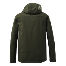 Killtec Softshell Jacket with Detachable Hood (Fleece Lining, Water-Repellent) Dark Olive Green Men