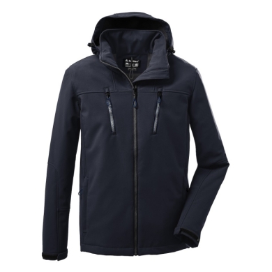 Killtec Softshell Jacket with detachable hood (fleece lining, water-repellent) navy blue Men