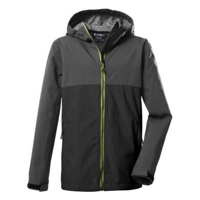 Killtec Softshell Jacket KOS 219 (Hood, wind and water repellent) anthracite grey Boys