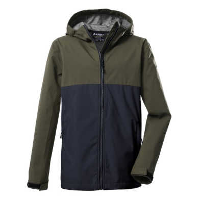 Killtec Softshell Jacket KOS 219 (Hood, wind and water repellent) dark olive green Boys