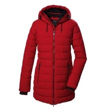 Killtec Winter Quilted Parka KOW 55 QLTD Parka with Hood (breathable, windproof, water-repellent) red Ladies