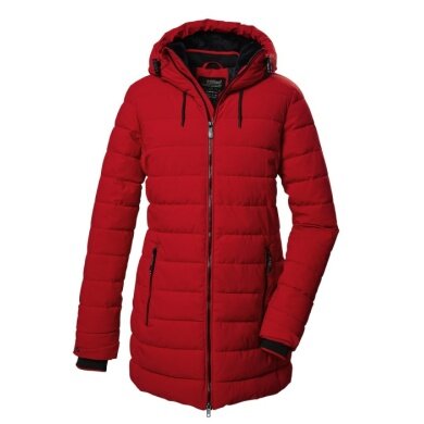 Killtec Winter Quilted Parka KOW 55 QLTD Parka with Hood (breathable, windproof, water-repellent) red Ladies