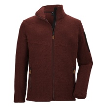 Killtec Knitted Fleece Jacket Kow 28 with Stand-up Collar (high wearing comfort) burgundy Men