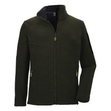 Killtec Knitted Fleece Jacket Kow 28 with Stand-up Collar (high wearing comfort) dark olive green Men