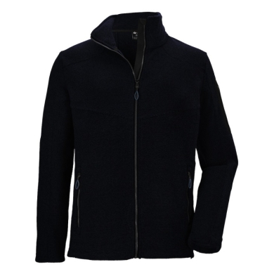 Killtec Knitted Fleece Jacket Kow 28 with Stand-up Collar (high wearing comfort) dark navy Men