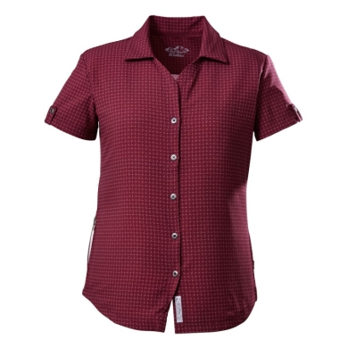 Killtec hiking blouse short sleeve KOS 77 (4-way stretch, quick-drying) dark red women