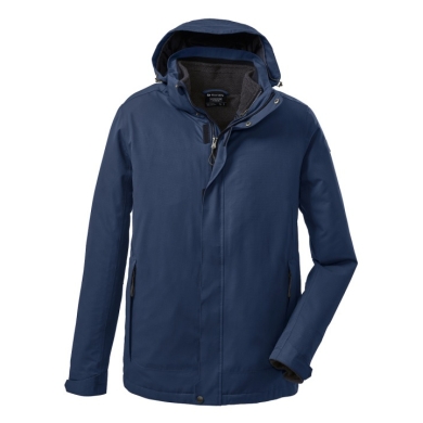 Killtec 3-in-1 Winter Jacket with Detachable Hood and Zip-in Fleece Jacket (Water/Windproof) Dark Blue Men's