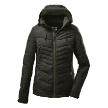 Killtec Winter Jacket in Down Look with Detachable Hood (Breathable, Water-Repellent) Dark Olive Green Ladies