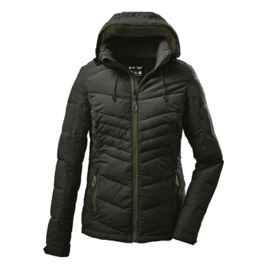 Killtec Winter Jacket in Down Look with Detachable Hood (Breathable, Water-Repellent) Dark Olive Green Ladies