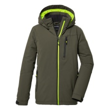 Killtec Winter Jacket KOW 159 with Hood (Functional Jacket, Wind and Waterproof) Olive Green Boys