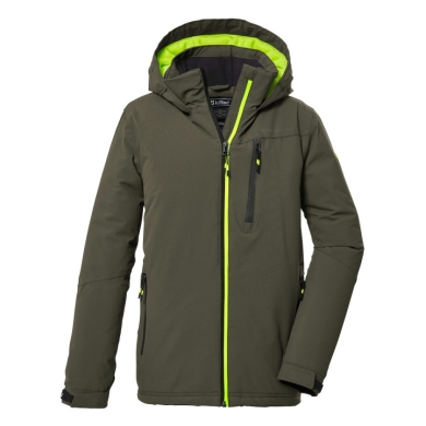 Killtec Winter Jacket KOW 159 with Hood (Functional Jacket, Wind and Waterproof) Olive Green Boys