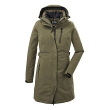 Killtec winter coat with detachable hood (waterproof and windproof, parka) olive green women