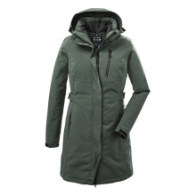 Killtec winter coat with detachable hood (waterproof and windproof, parka) green-grey Ladies