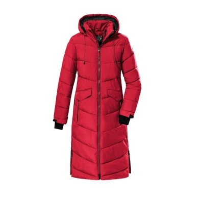 Killtec Winter Down Coat KOW 62 QLTD with Hood (breathable, water and wind resistant) dark red Women