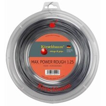 Kirschbaum Tennis String Max Power Rough (Durability+Spin) silver 200m roll