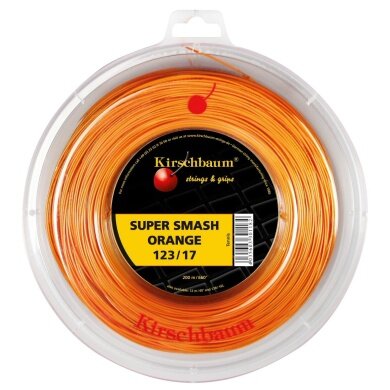 Kirschbaum Tennis String Super Smash (Durability+Control) orange 200m Roll