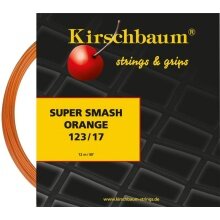 Stringing with tennis string Kirschbaum Super Smash (Durability+Control) orange