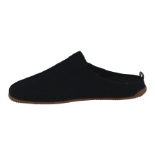 Living Kitzbühel Slippers with Leather Cap (70% Wool) Swiss Cross Black (Size 41-48)