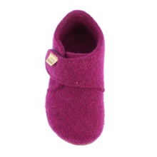 Living Kitzbuhel Slippers Velcro Model Felt (Wool) - high shaft - plain Kids violet Children (27-30)